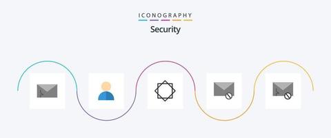 veiligheid vlak 5 icoon pak inclusief sms. mail. profiel. envelop. virus vector