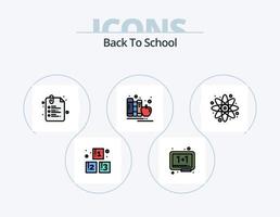 terug naar school- lijn gevulde icoon pak 5 icoon ontwerp. ster. certificaat. gom. terug naar school. aktentas vector