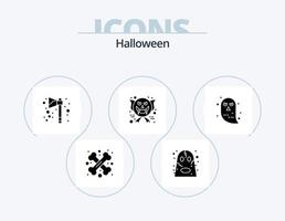 halloween glyph icoon pak 5 icoon ontwerp. karakter. geest. eng. gezicht. vakantie vector