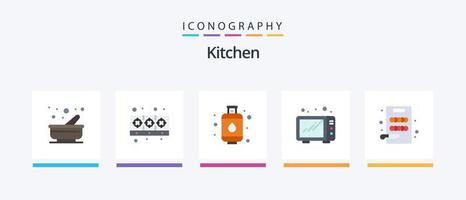 keuken vlak 5 icoon pak inclusief . snijden. cilinder. bord. keuken. creatief pictogrammen ontwerp vector