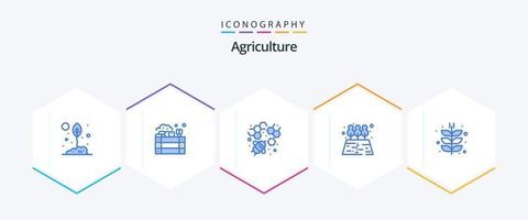 landbouw 25 blauw icoon pak inclusief landbouw. landbouw. landbouw. boom. landbouw vector