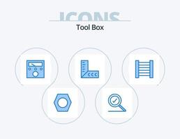 gereedschap blauw icoon pak 5 icoon ontwerp. . voltmeter. ladder vector