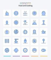 creatief voedsel 25 blauw icoon pak zo net zo groente. voedsel. hongerig. vulling. mes vector