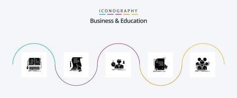 bedrijf en onderwijs glyph 5 icoon pak inclusief rang. tijd. teken. depressie. mislukken vector