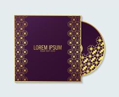luxe paarse cd-hoes met bloemmotief textuur vector