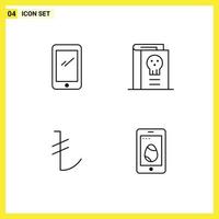 4 lijn concept voor websites mobiel en apps telefoon legende android fee verhaal lire bewerkbare vector ontwerp elementen