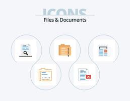 bestanden en documenten vlak icoon pak 5 icoon ontwerp. document. archief. het dossier. vind. document vector
