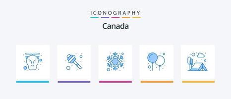 Canada blauw 5 icoon pak inclusief barbecue. dag. vlok. feest. ballonnen. creatief pictogrammen ontwerp vector