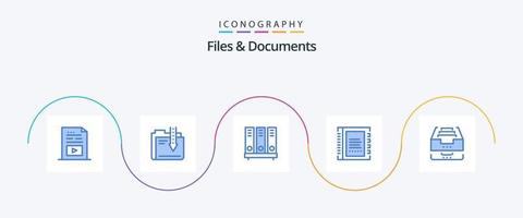 bestanden en documenten blauw 5 icoon pak inclusief contact. adres. downloaden. het dossier. databank vector