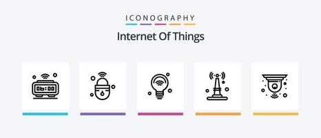 internet van dingen lijn 5 icoon pak inclusief mobiel. iot. iot. internetten. temperatuur. creatief pictogrammen ontwerp vector