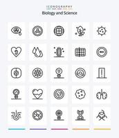 creatief biologie 25 schets icoon pak zo net zo oor. experiment. biologie. chemie. bacterie vector