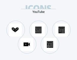 youtube glyph icoon pak 5 icoon ontwerp. ui. tekst. videogame. document. ui vector