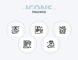 verzekering lijn icoon pak 5 icoon ontwerp. bestelwagen. bescherming. veiligheid. verzekering. bescherming vector