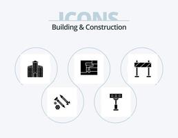 gebouw en bouw glyph icoon pak 5 icoon ontwerp. bouw. barricade. gebouw. hulpmiddel. schilderij vector