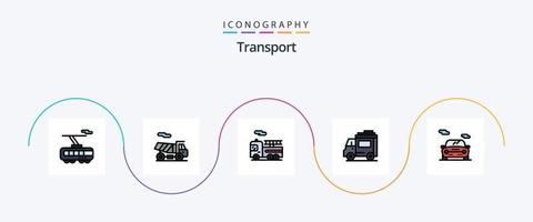 vervoer lijn gevulde vlak 5 icoon pak inclusief . auto. voertuig. auto vector