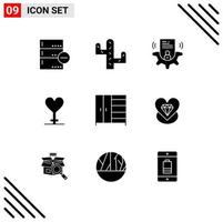 voorraad vector icoon pak van 9 lijn tekens en symbolen voor diamant interieur gebruiker meubilair geslacht bewerkbare vector ontwerp elementen