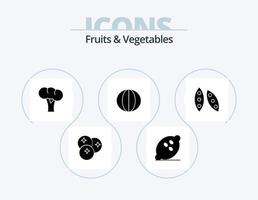 fruit en groenten glyph icoon pak 5 icoon ontwerp. groente. biologisch. vruchten. vers. biologisch vector