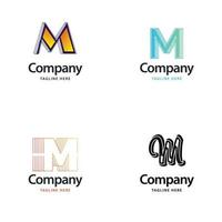 brief m groot logo pak ontwerp creatief modern logos ontwerp voor uw bedrijf vector