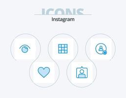 instagram blauw icoon pak 5 icoon ontwerp. tweeten. volgen. visie. stelt. galerij vector