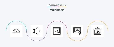 multimedia lijn 5 icoon pak inclusief . afbeelding. afbeelding vector