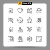 16 creatief pictogrammen modern tekens en symbolen van schijf CD snel reagerend goud nacklace bewerkbare vector ontwerp elementen