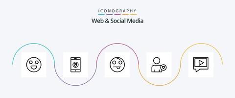 web en sociaal media lijn 5 icoon pak inclusief video . hart. liefde . vector