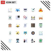 reeks van 25 modern ui pictogrammen symbolen tekens voor ar school- video zak Product bewerkbare vector ontwerp elementen