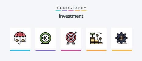 investering lijn gevulde 5 icoon pak inclusief investering. geld. bank. investering. financiën. creatief pictogrammen ontwerp vector