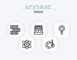 school- lijn icoon pak 5 icoon ontwerp. . stationair. wiskunde. gom. geometrie vector