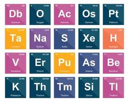 20 preiodisch tafel van de elementen icoon pak ontwerp vector