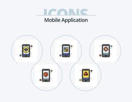 mobiel toepassing lijn gevulde icoon pak 5 icoon ontwerp. het weer. interactie. app. cultus. app vector