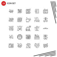 lijn pak van 25 universeel symbolen van persoonlijk ontslag machine baan werknemer bewerkbare vector ontwerp elementen