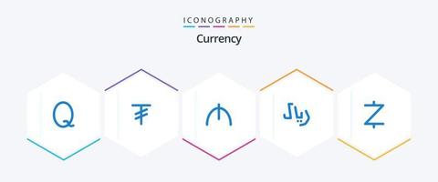 valuta 25 blauw icoon pak inclusief . . Turkmenistan. cryptogeld. zcash vector