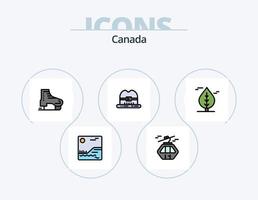 Canada lijn gevulde icoon pak 5 icoon ontwerp. kap. Canada. alpine. herfst. Scandinavië vector