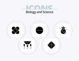 biologie glyph icoon pak 5 icoon ontwerp. . . lapje. laboratorium. chemisch vector