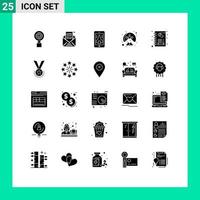 solide glyph pak van 25 universeel symbolen van bedrijf tulband spel persoon Indisch bewerkbare vector ontwerp elementen