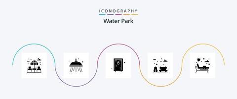 water park glyph 5 icoon pak inclusief . water. park. park. tuin vector