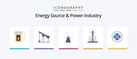 energie bron en macht industrie vlak 5 icoon pak inclusief wereld. transmissie toren. turbine. overdragen. elektrisch. creatief pictogrammen ontwerp vector