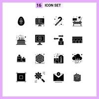 16 creatief pictogrammen modern tekens en symbolen van taart bureau resultaat kantoor huis bewerkbare vector ontwerp elementen