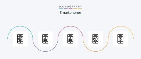 smartphones lijn 5 icoon pak inclusief geluid. zoeken. roeping. telefoon. telefoon vector