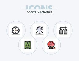 sport- en activiteiten lijn gevulde icoon pak 5 icoon ontwerp. golf kar. golf. zuurstof. kar. spel vector