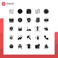 voorraad vector icoon pak van 25 lijn tekens en symbolen voor ontdekking wereld keten wereldbol luxe bewerkbare vector ontwerp elementen