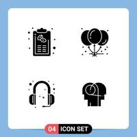 voorraad vector icoon pak van 4 lijn tekens en symbolen voor Bill communicatie lijst verjaardag ondersteuning bewerkbare vector ontwerp elementen