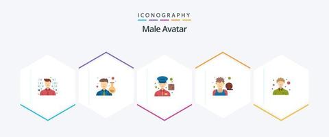 mannetje avatar 25 vlak icoon pak inclusief Mens. gemeenschap. levering. speler. basketbal vector