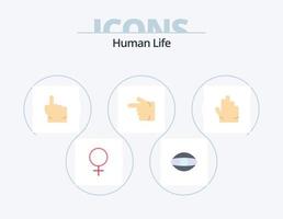 menselijk vlak icoon pak 5 icoon ontwerp. drie. vingers. hand. links. wijsvinger vector