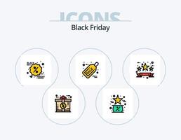 zwart vrijdag lijn gevulde icoon pak 5 icoon ontwerp. groots uitverkoop. kalender. kenteken. Promotie. korting vector
