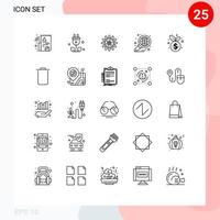 25 gebruiker koppel lijn pak van modern tekens en symbolen van beheer verslag doen van uitrusting diagram bedrijf bewerkbare vector ontwerp elementen