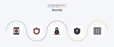 veiligheid lijn gevulde vlak 5 icoon pak inclusief . toegang. gevangenis vector