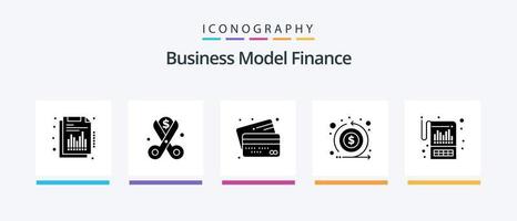 financiën glyph 5 icoon pak inclusief opbrengst. stromen. besteden. contant geld. geld. creatief pictogrammen ontwerp vector