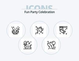 partij lijn icoon pak 5 icoon ontwerp. elektronisch. feest. kaart. muziek. audio vector